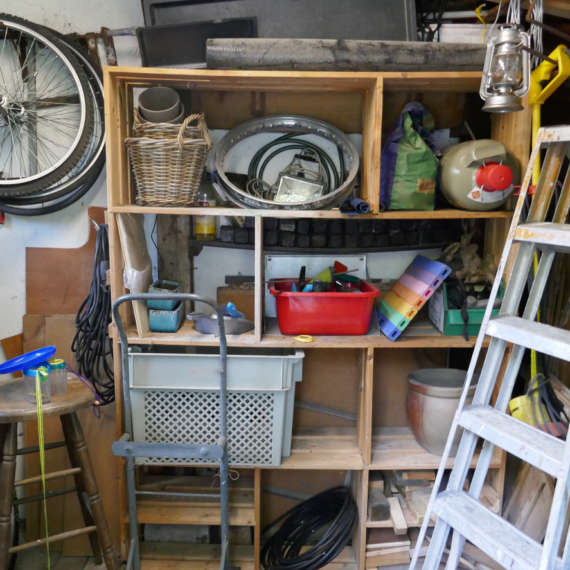 room in house filled with clutter