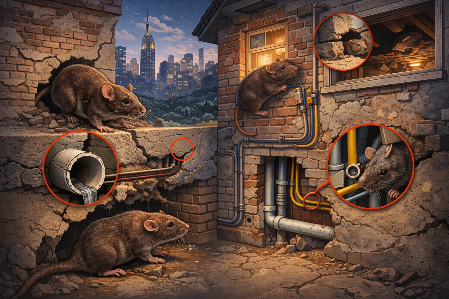 How Rats and Mice Enter NYC Homes Through Basements, Walls, and Utility Lines | Knockout Pest Control