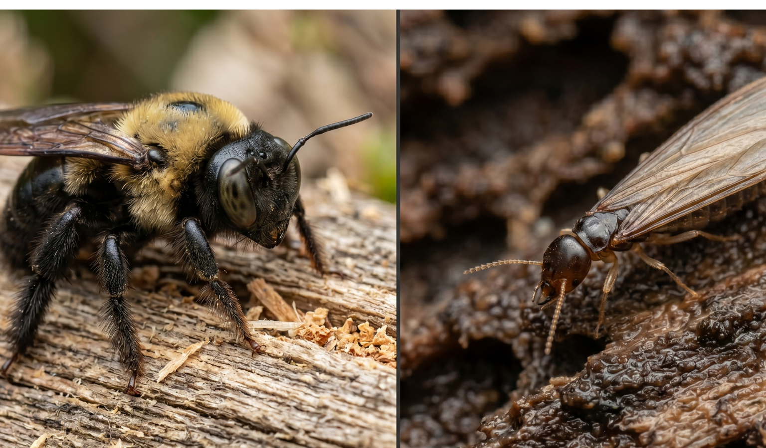 The Silent Destroyers: How to Tell If Carpenter Bees or Termites Are Eating Away at Your Home | Knockout Pest Control