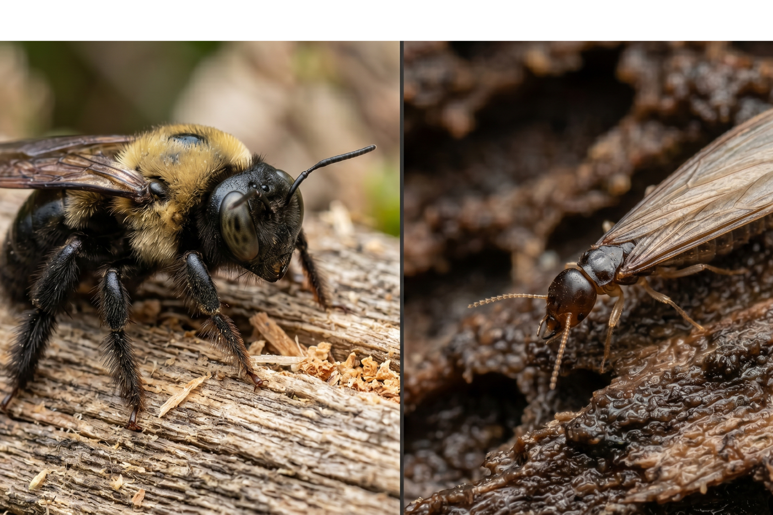 The Silent Destroyers: How to Tell If Carpenter Bees or Termites Are Eating Away at Your Home | Knockout Pest Control
